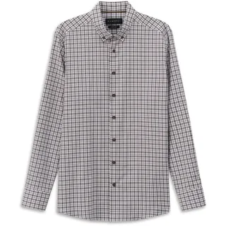 bugatti Herren Hemd Langarm 9350-18400E Modern Fit kariert Button-Down-Kragen Baumwolle Easy-Care Funktion