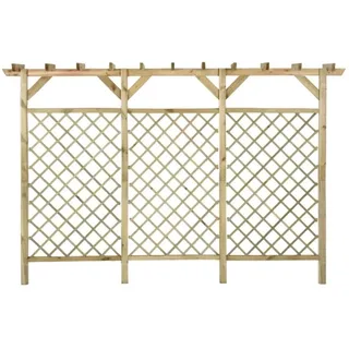 vidaXL Gitterzaun mit Pergola-Oberteil 300 x 50 x 200 cm Braun