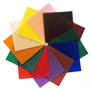 HOPNKN Kerzen Selber Machen Set, 20 * 20 cm Bienenwachskerzen Selber Machen Set, 12 Farben Bienenwachsplatten mit 6m Baumwolldocht, Bienenwachskerzen-DIY-Kit für Erwachsene und Kinder