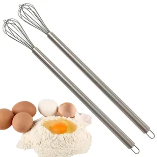 2 Stück Schneebesen Klein, 23cm Mini Schneebesen für Tassen, KleinerSchneebesen, Schneebese Edelstahl, Rührbesen Zum Aufschäumen, Schlagen und Rühren, Ergonomisch und Spülmaschinengeeignet