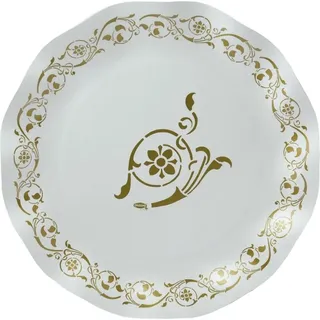 Graziano, Große Pappteller Golden Elegance, Packung mit 8 Tellern, Durchmesser 27 cm, Buffet Sweet Party