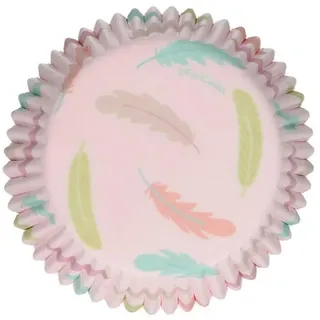 FunCakes FC4026 hochwertige Muffinförmchen/Backförmchen-Federn-mit fettdichter Beschichtung-perfekt für Cupcakes, Muffins oder Brownies-48 Stück, Papier