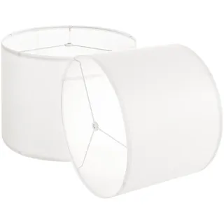 VEVOR Lampenschirm Trommel 33 x 33 x 25 cm (oben x unter x hoch), 2 Stk. mittelgroße Ersatzschirme aus Leinen + PVC, Lampenschirm für Tischlampen Stehlampen Pendelleuchten (cremefarben)
