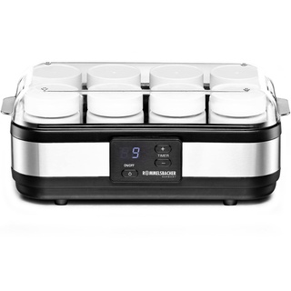 Rommelsbacher Joghurtbereiter JG 40 - für bis zu 1200 g Joghurt, LCD Display, 18 Stunden Zeitschaltuhr, automatische Abschaltung, elektronische Temperaturregelung, 8 Portionsgläser à 150 ml, 40 Watt