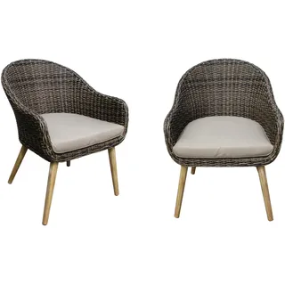 Garden Pleasure Pueblo Gartensessel 65 x 70 x 87 cm braun 2 St.