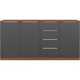borchardt Möbel Highboard Oliva 200 x 35 x 99 cm Grau/Beige