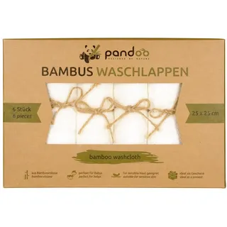 pandoo Waschhandschuh 25 x 25 cm weiß 6 St.