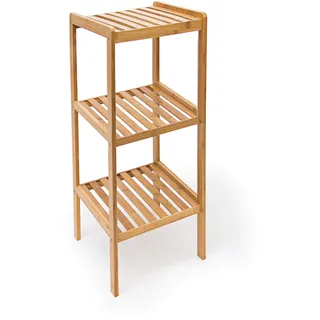 Relaxdays Badregal Bambus mit 3 Ablagen HBT: 79 x 33 x 33 cm Schickes Standregal aus natürlichem Holz Bambusregal als Küchenregal oder Holzregal zur Aufbewahrung und Lagerung im Badezimmer, natur