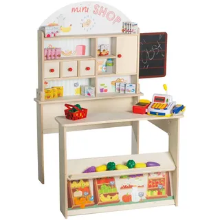 Roba Verkaufsstand mit Zubehör , Holzwerkstoff , 89x114.5x74.4 cm , Spielzeug, Holzspielzeug