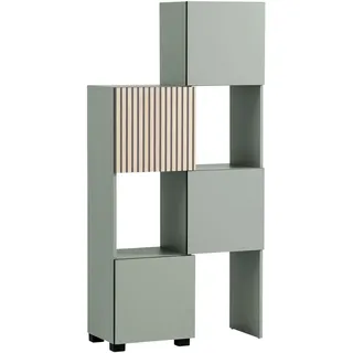 Schildmeyer Alexa Schieberegal 701942, Pistazie/Akustikpaneel Dekor, 44,8-76,0 x 33,1 x 165,1 cm