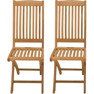 Teako Design Klappstuhl Ancona aus Teakholz - Robuster, Wetterfester Gartenstuhl, Klappbar, 2 Höhen
