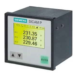 Siemens 7KG77500GA010AA0 Power Meter SICAM P50 direktanzeigendes Schalttafel- einbau-Instrument 96 x 96 mm mit Grafikdisplay, 2 Binärausgänge, 3
