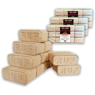 PINI 30 kg Holzbriketts 100% Buche Hartholzbriketts RUF Kamin Ofen Grill Feuerstelle Brennholz, 36 Briketts