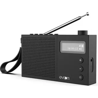 Radiowecker EVOOM EGY, FM und DAB+ Radio, Batterie/USB, 2 Alarme, Schwarz - Bunt