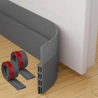 MARICATO Türdichtung Selbstklebend 2 x 100 cm (200 cm gesamt) – 5 cm breit, zuschneidbarer Zugluftstopper für Türen gegen Kälte, Lärm, Staub & Insekten – Grau, ideal für Altbau & Mietwohnungen