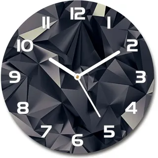 Wanduhr aus Glas 30fi Glasbild Glasuhr Gehärtetes Glas - weisse-zeiger - Abstract background - Schwarz