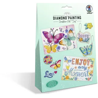 Ursus 43510006 - Diamond Painting Creative Set "Joy", Bastel-Set für Kinder zum kreativen Gestalten von Bildern, Anhängern und Stickern mit Diamanten
