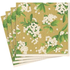 Caspari Papierservietten, weihnachtliches Beeren-Design, Blumenmuster, 20 Stück, quadratisch, 33 cm