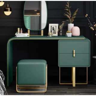 Schminktisch mit Spiegel Luxus Konsole Kommode Schlafzimmer Neu 2tlg. Set Tisch - Grün