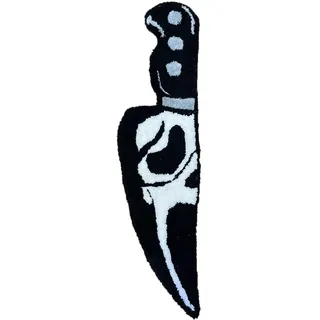 Brrnoo Totenkopf Messer Teppich, Horror Gruselschrei, Fellteppiche für Nachttisch Bodenmatte, Plüsch Sofabezug, Überwurfteppich für Schlafzimmer, Waschbare Saisonale Willkommensteppiche