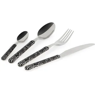 Excelsa Magic Black Besteck-Set, Edelstahl, Griff aus Kunststoff, 16-teilig
