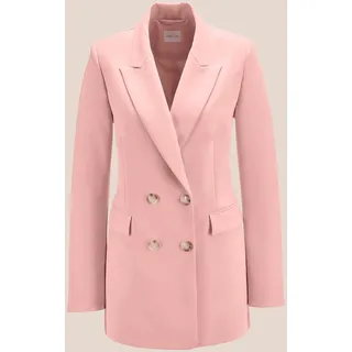 Jackenblazer MADELEINE "Blazer Zweireihiger Longblazer mit Futter", Damen, Gr. 38, rosa (puderrosé), Obermaterial: 73% Polyester PES. 23% Viskose CV. 4% Elasthan EL., Modern, normal, Blazer Jackenblazer