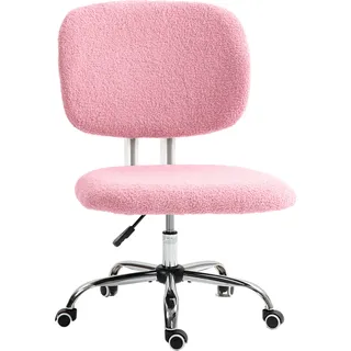 Bürostuhl Ergonomischer Schreibtischstuhl Höhenverstellbar ohne Armlehne Drehstuhl Samt Rosa für Home Office & Gaming - Rosa