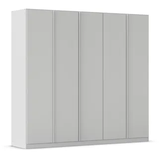Rauch Möbel Monostar, Drehtürenschrank, Kleiderschrank, Kleiderschränke, Garderobe, Schrank mit Stauraum, 5-türig, Farbe Seidengrau, 226x210x54cm