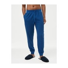 Mens M&S Collection Pure Cotton Waffle Jogger Bottoms - Bright Blue, Bright Blue - S