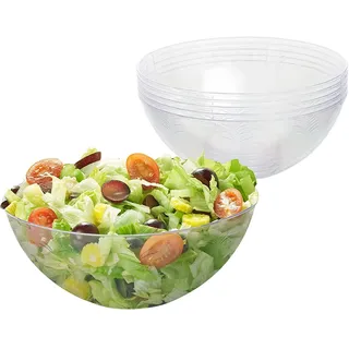 MATANA 5 GroßeTransparente Plastikschalen, Salatschüsseln, Plastikschüsseln, Snackschalen für Kindergeburtstage, Picknick & Partys (1500ml) - Mehrweg & Stabil