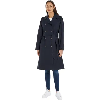 Tommy Hilfiger Damen Trenchcoat Cotton Classic Lang, Blau (Desert Sky), 34