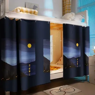 haozaikeji Bettvorhang Hochbett Mädchen Jungen Bett Vorhang Lichtdicht Verdunkelung Betthimmel Studentenwohnheim Etagenbett Vorhänge Kinder Etagenbett Bettvorhang für Kinderzimmer und WG,1.35×2 M