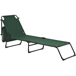 casa.pro Sonnenliege 187 x 53 x 27 cm Dunkelgrün