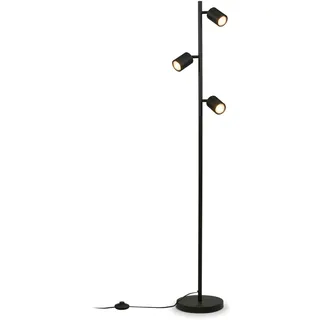 B.K.Licht Stehlampe 22x141 cm GU10 Schwenkbar Schwarz