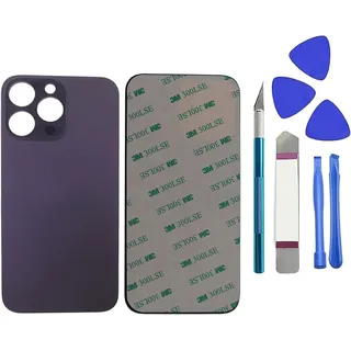 Dakexiong 14 Pro Max Ersatzglas Rückseite für iPhone 14 Pro Max 6,7 Zoll mit Reparatur Werkzeugset (Dunkelviolett)