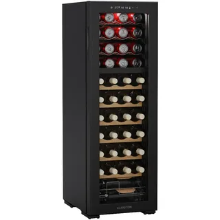 Klarstein Bovella 44 Duo+ Weinkühlschrank – 44 Flaschen, 2 Zonen, 5–18°C, Touch-Bedienung, LED-Beleuchtung, UV-Schutz, freistehend, Weinklimaschrank