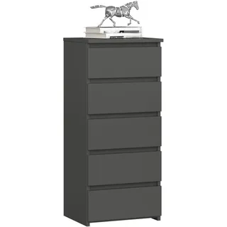 Akord Kommode Grau 40x35x92 cm , Holzwerkstoff , Nachbildung , Holz Optik , Rechteckig,Rechteckig , 40x92x35 cm , Kleinmöbel, Kommoden, Kommoden