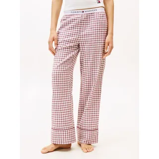 Pyjamahose "PLAID FLANNEL", Damen, Gr. XL (42/44), N-Gr, mini plaid ivory silk, Flanell, Obermaterial: 55% Baumwolle, 45% Viskose, TOMMY HILFIGER UNDERWEAR, kariert, relaxed fit lang, Hosen Pyjamahose, mit Schottenkaro, relaxed fit, elastischer Bund
