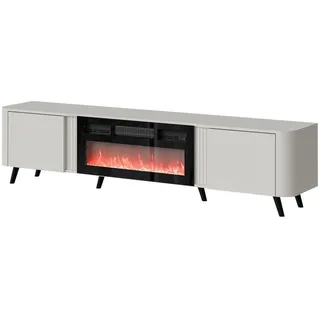 Mirjan24 Tv-Lowboard Volare 200 EF mit Kamin , Kaschmir , Kunststoff , Rechteckig,Rechteckig , 200x49x39 cm , Wohnzimmer, TV Möbel, Lowboards, Lowboards stehend