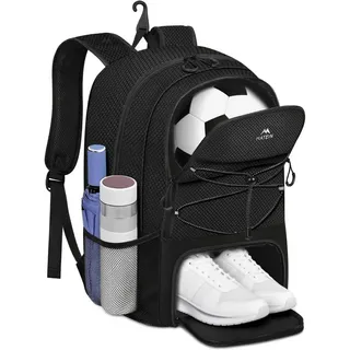 MATEIN Fussball Rucksack mit Schuhfach, Groß Sportrucksack Herren | Mit Zaunhaken, Basketball Rucksack Wasserdicht, Leichtgewicht Fußballtasche mit 15,6 Zoll Laptop Fach für Volleyball, Fußball