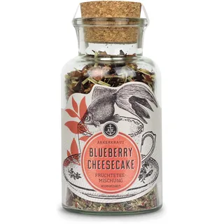 Ankerkraut Blueberry Cheesecake Früchtetee, loser Tee zum Aufbrühen, ergibt ca. 8 Liter Tee, zuckerfrei, 85 g im Korkenglas