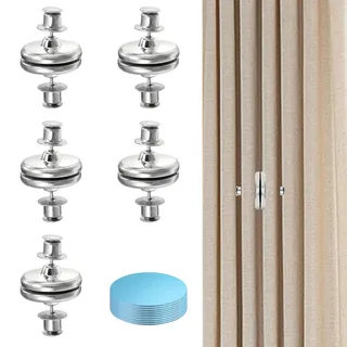 AMONENZ 10 Stück Duschvorhang Magnet, 20 mm Vorhang Magnete, Runde mit Aufkleber Rostfrei Duschvorhang Magnetischer Verschluss, Silber, für Schlafzimmer, Wohnzimmer, Esszimmer, Badezimmer, Büro