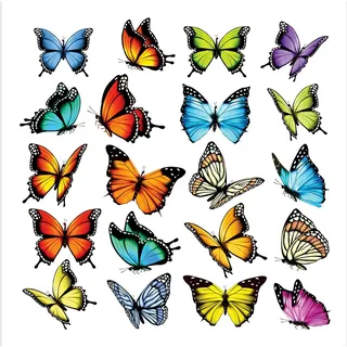 Schmetterlinge Küche, Wohnzimmer, Büro, Schlafzimmer Wandstickers, Wandtattoo, Decals von AG Design 30 x 30 cm | SSA 3878