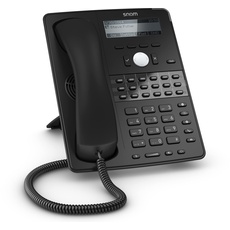 Snom D725 IP-Telefon, SIP-Tischtelefon, 12 SIP-Identitäten, 18 Mehrfarben-Funktionstasten, VLAN-Unterstützung, Breitband-Audio, PoE, DSP, 2x Gigabit-Ethernet, USB, Schwarz, 00003916