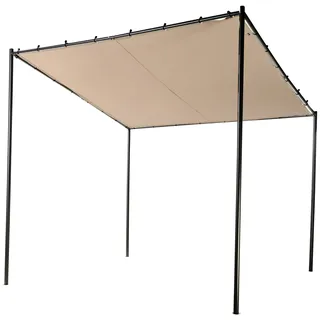 Beliani Gartenpavillon 2,94 x 2,82 m Beige/Schwarz