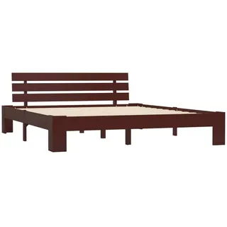 vidaXL Massivholzbett Dunkelbraun Kiefer 180x200 cm - Braun