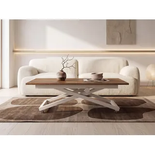 WFL GROUP Axen Braun Eiche 120-160 x 80 x 38-75 cm