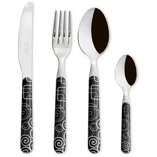 Excelsa Magic Black Besteck-Set, Edelstahl, Griff aus Kunststoff, 16-teilig