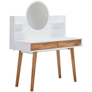 Xora Schminktisch , Weiß, Eichefarben , Holz, Glas, Holzwerkstoff , Eiche , massiv , 2 Schublade(n) Schubladen , rechteckig , eckig , 55x135x120 cm , Bsci , Schlafzimmer, Schminktische