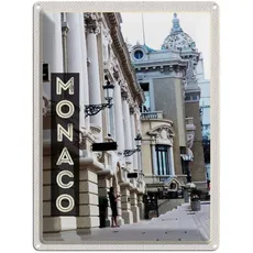 Blechschild 30x40 cm - Monaco Frankreich Sehenswürdigkeiten